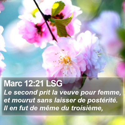 Marc 12:21 LSG Bible Verse Image