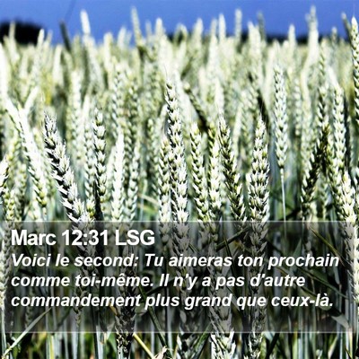 Marc 12:31 LSG Bible Verse Image