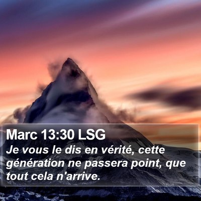 Marc 13:30 LSG Bible Verse Image
