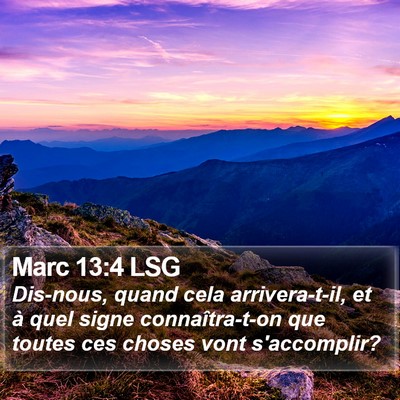 Marc 13:4 LSG Bible Verse Image