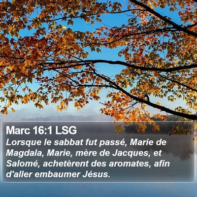Marc 16:1 LSG Bible Verse Image