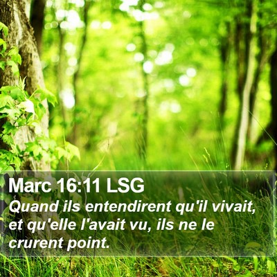 Marc 16:11 LSG Bible Verse Image