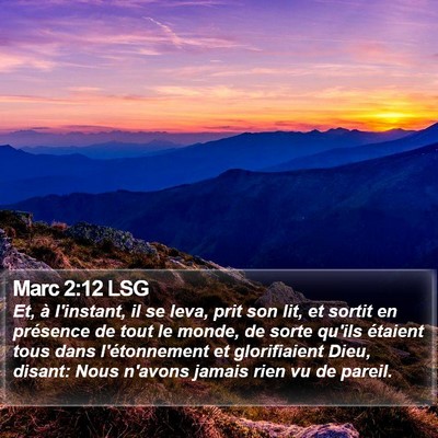 Marc 2:12 LSG Bible Verse Image