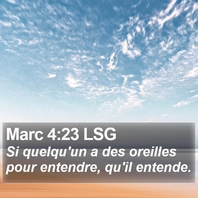 Marc 4:23 LSG Bible Verse Image
