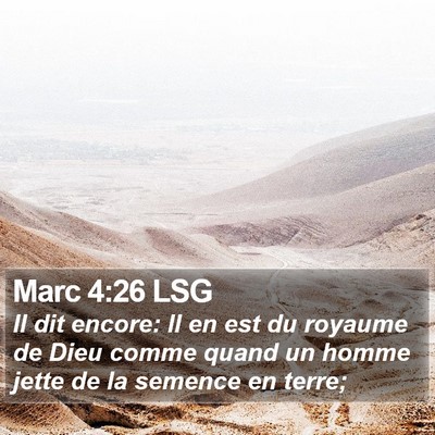 Marc 4:26 LSG Bible Verse Image