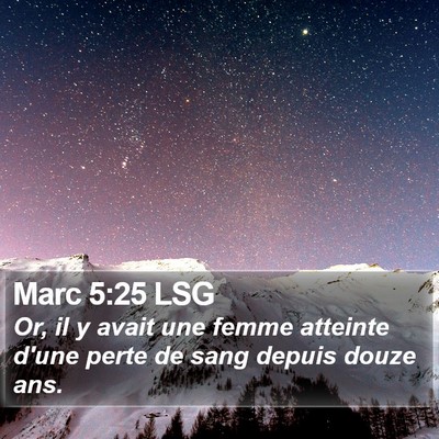 Marc 5:25 LSG Bible Verse Image