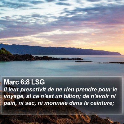 Marc 6:8 LSG Bible Verse Image