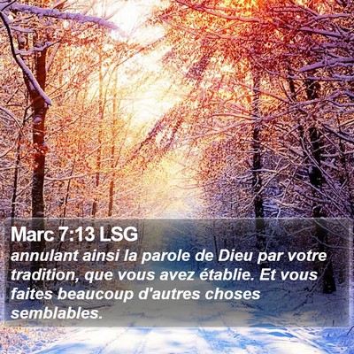 Marc 7:13 LSG Bible Verse Image