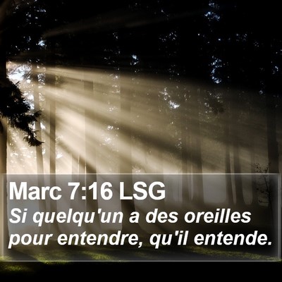 Marc 7:16 LSG Bible Verse Image