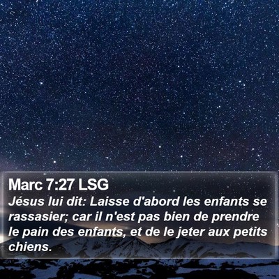 Marc 7:27 LSG Bible Verse Image