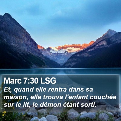 Marc 7:30 LSG Bible Verse Image