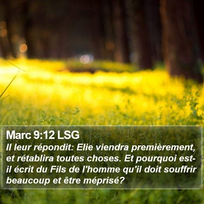 Marc 9:12 LSG Bible Verse Image