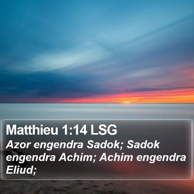 Matthieu 1:14 LSG Bible Verse Image