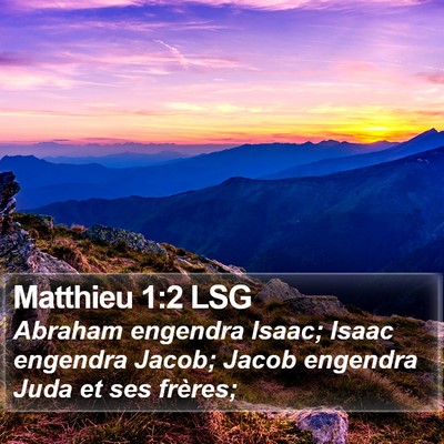 Matthieu 1:2 LSG Bible Verse Image