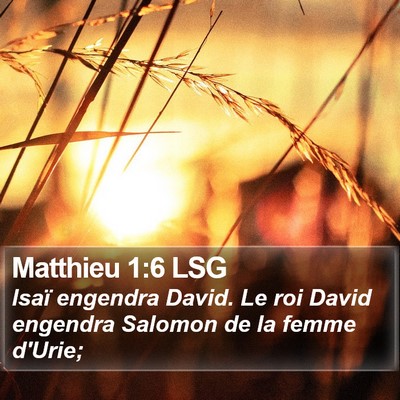 Matthieu 1:6 LSG Bible Verse Image