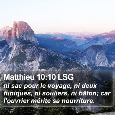 Matthieu 10:10 LSG Bible Verse Image