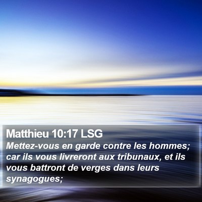 Matthieu 10:17 LSG Bible Verse Image