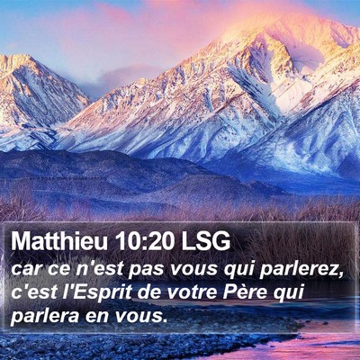 Matthieu 10:20 LSG Bible Verse Image