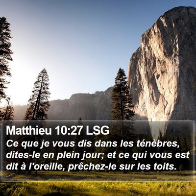 Matthieu 10:27 LSG Bible Verse Image
