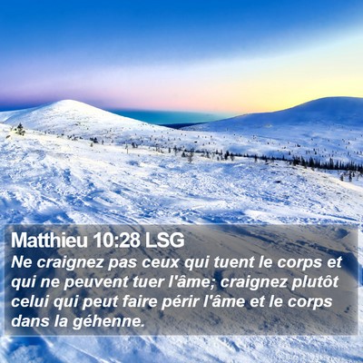 Matthieu 10:28 LSG Bible Verse Image