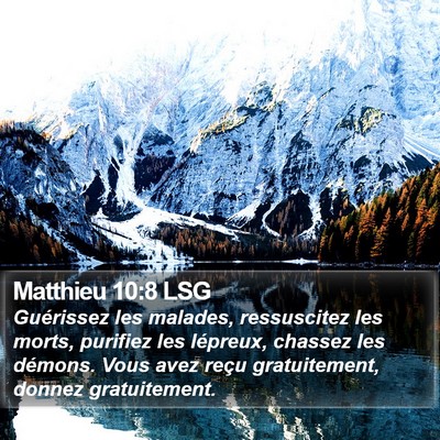 Matthieu 10:8 LSG Bible Verse Image