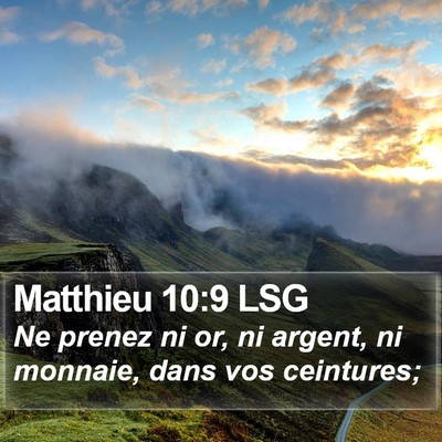 Matthieu 10:9 LSG Bible Verse Image