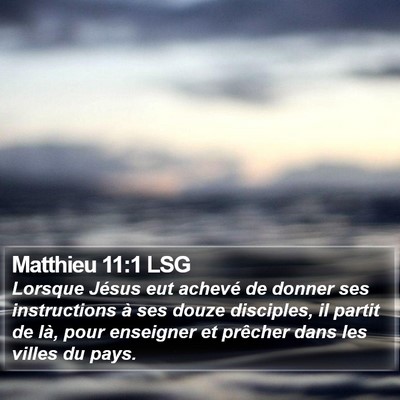 Matthieu 11:1 LSG Bible Verse Image