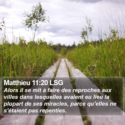 Matthieu 11:20 LSG Bible Verse Image