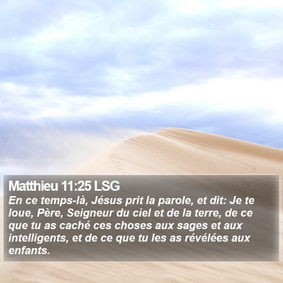 Matthieu 11:25 LSG Bible Verse Image