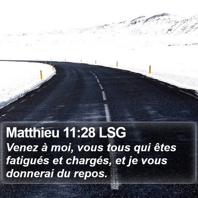 Matthieu 11:28 LSG Bible Verse Image