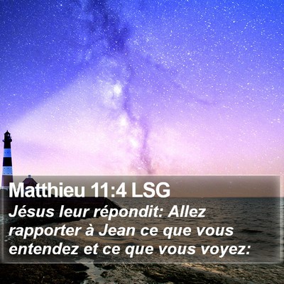 Matthieu 11:4 LSG Bible Verse Image