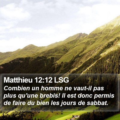 Matthieu 12:12 LSG Bible Verse Image