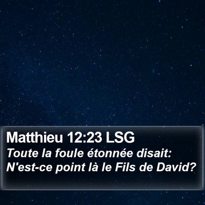 Matthieu 12:23 LSG Bible Verse Image