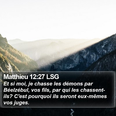 Matthieu 12:27 LSG Bible Verse Image
