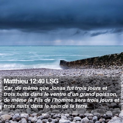 Matthieu 12:40 LSG Bible Verse Image
