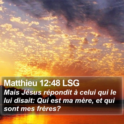 Matthieu 12:48 LSG Bible Verse Image