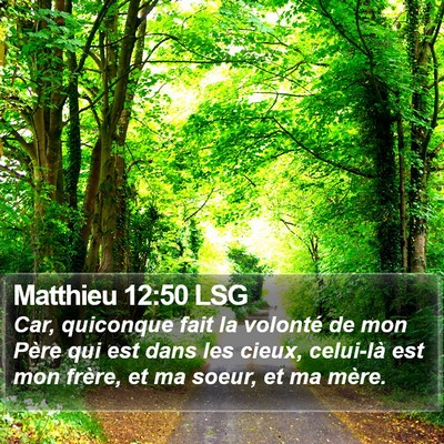 Matthieu 12:50 LSG Bible Verse Image
