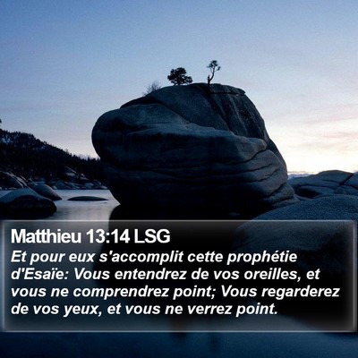Matthieu 13:14 LSG Bible Verse Image