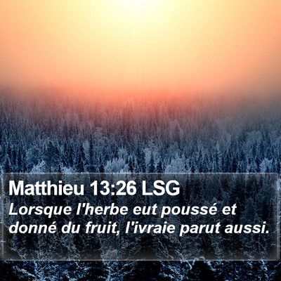 Matthieu 13:26 LSG Bible Verse Image