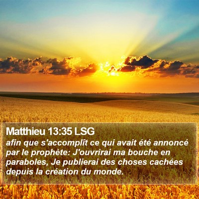 Matthieu 13:35 LSG Bible Verse Image