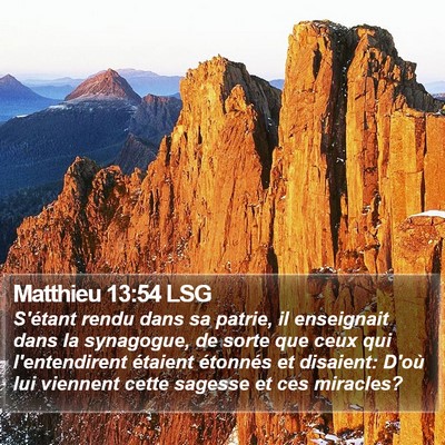 Matthieu 13:54 LSG Bible Verse Image