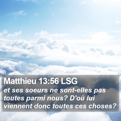 Matthieu 13:56 LSG Bible Verse Image