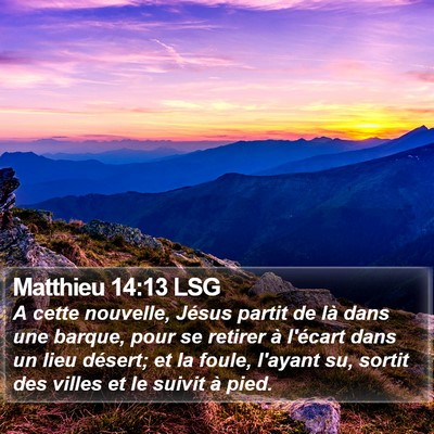Matthieu 14:13 LSG Bible Verse Image