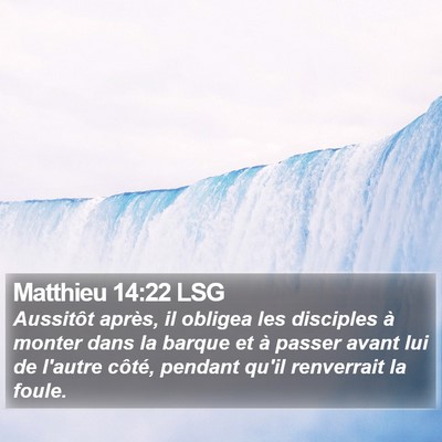 Matthieu 14:22 LSG Bible Verse Image
