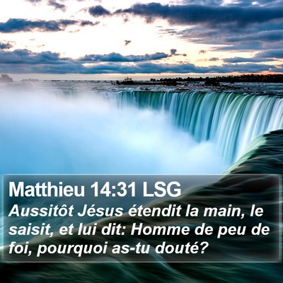 Matthieu 14:31 LSG Bible Verse Image