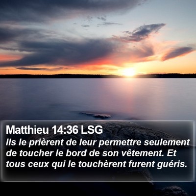 Matthieu 14:36 LSG Bible Verse Image