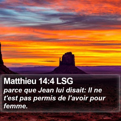 Matthieu 14:4 LSG Bible Verse Image
