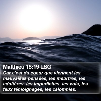 Matthieu 15:19 LSG Bible Verse Image