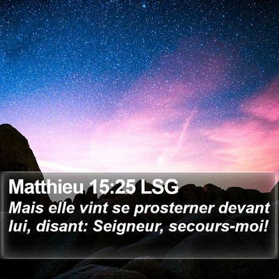 Matthieu 15:25 LSG Bible Verse Image