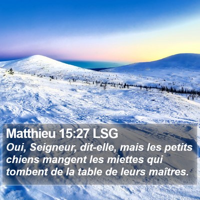 Matthieu 15:27 LSG Bible Verse Image
